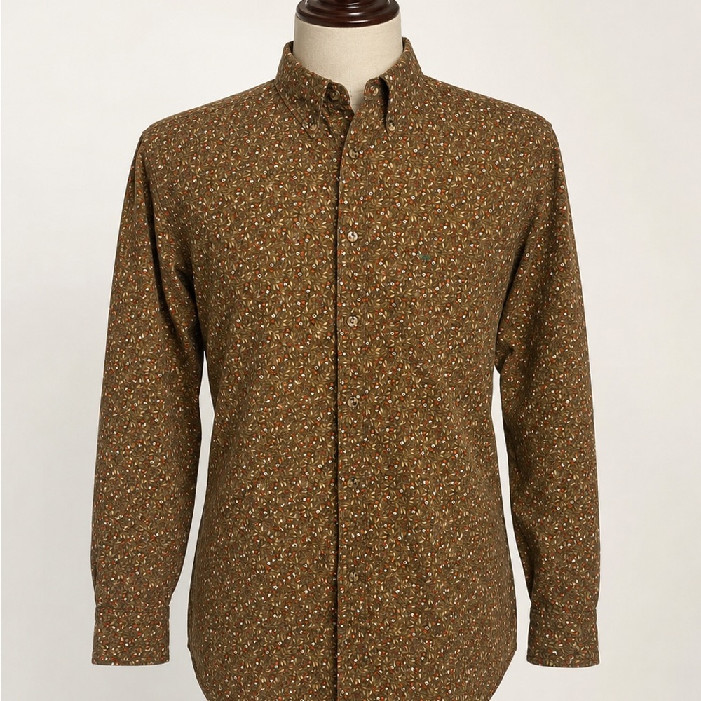 Men's Vintage Tommy Hilfiger Floral Patterned Button-Down Shirt